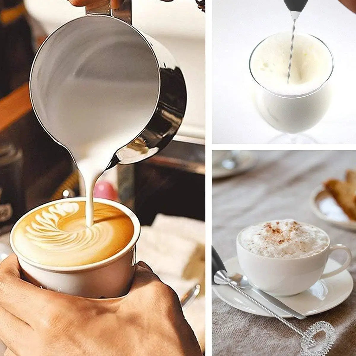 Milk Frother Handheld Foamer Coffee Maker Egg Beater Chocolate/Cappuccino Stirrer Mini Portable Blender Kitchen Whisk Tool