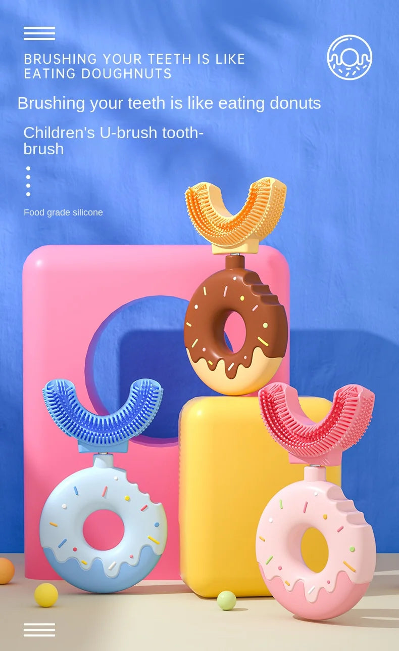 Baby Toothbrush Manual Children Teeth Oral Care Clean Brush 360 Degree U-shaped Silicone Infant Teethbrush Newborn Kid Teethers