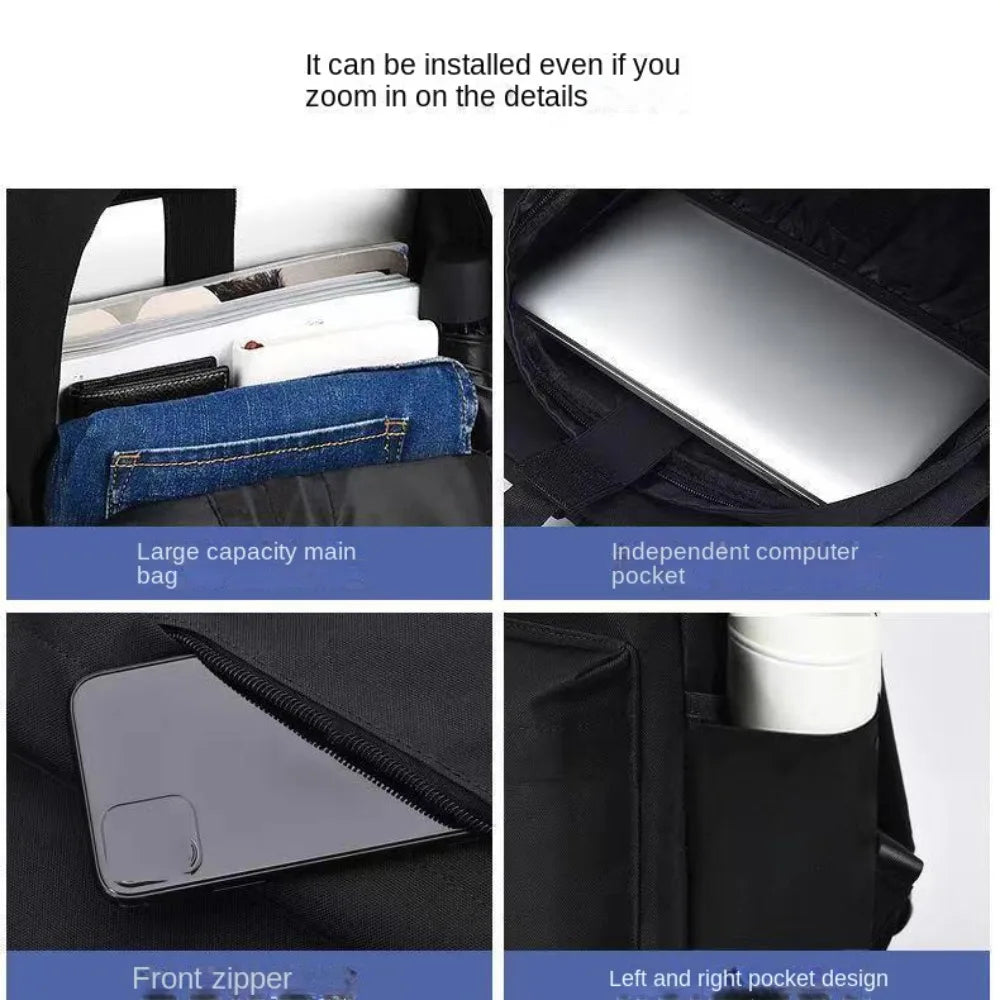 Men's Trendy Men's Minimalist Backpack Versatile Backpack Large Capacity Student Backpack Computer Travel Bag Washable  Backpack