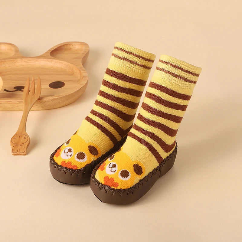 2024 New Born Baby Socks with Rubber Soles Infant Baby Girls Boys Shoes Spring Autumn Baby Floor Socks Anti Slip Soft Sole Sock