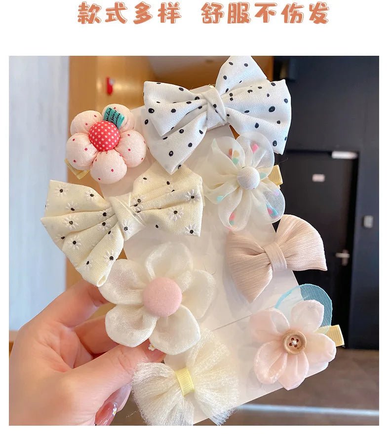 [8-Piece Set] Children's Bow Summer Hairpin Girls Hair Accessories 2022 New Clip Sweet Cute Baby Princess Headwear