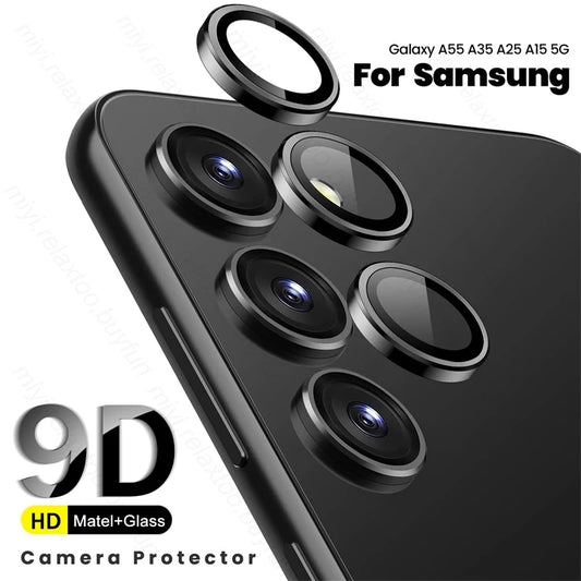 Back Camera Glass For Samsung A55 5G 9D Camera Protective Glass Samung Sumsung A 55 35 25 15 2024 Rear Matel Lens Protector Ring