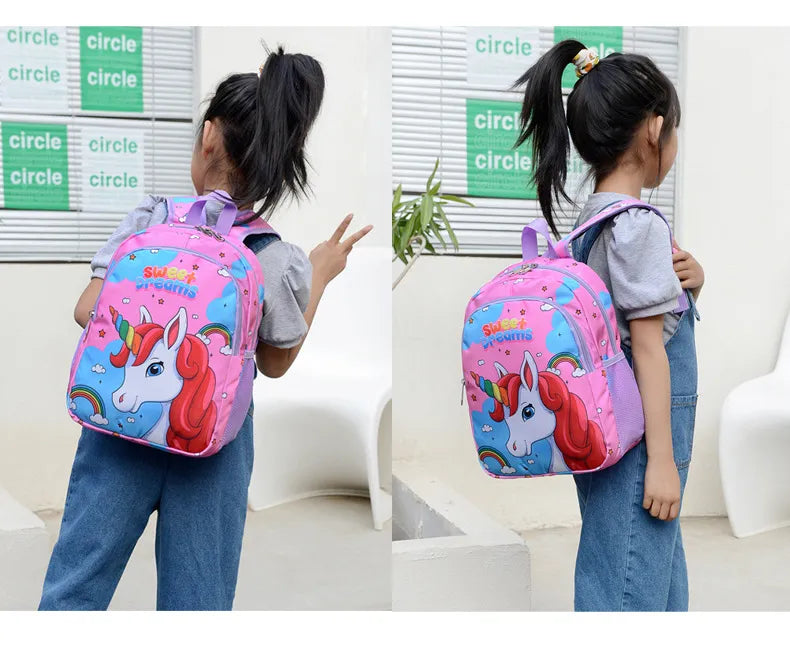 Boy Girl Cartoon Unicorn Schoolbags Lager Capacity School Backpack Kindergarten Primary School Backpacks Kawaii Kids Bag