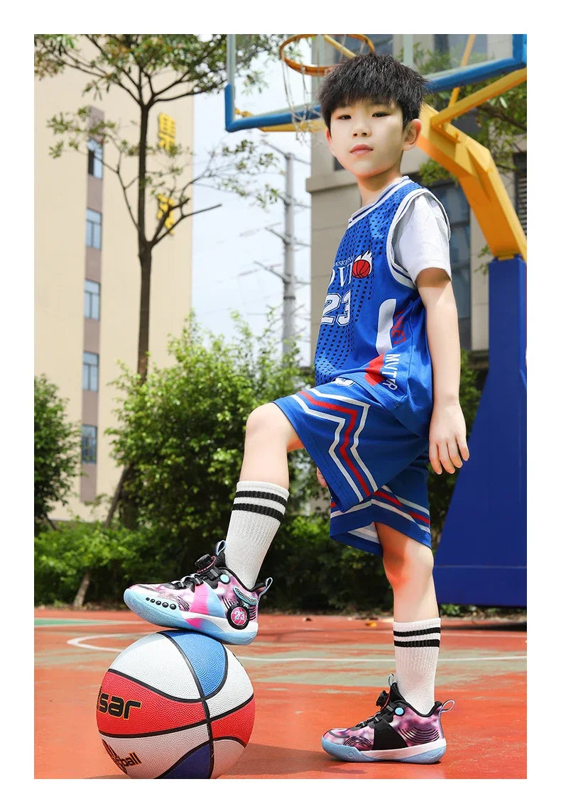 Fashion Children's Basketball Shoes For Boys Girls Non-slip Kids Sport Shoes Lightweight Outdoor Sneakers Trainers Footwear