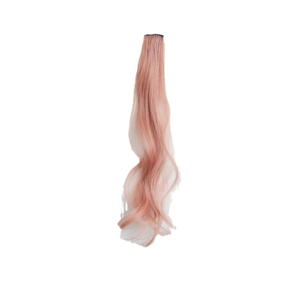 Curled Hair Ear Dye Hair Patches Seamless One Piece Color Highlight Dyed Wig Patch Women's Long Hair Invisible Wig