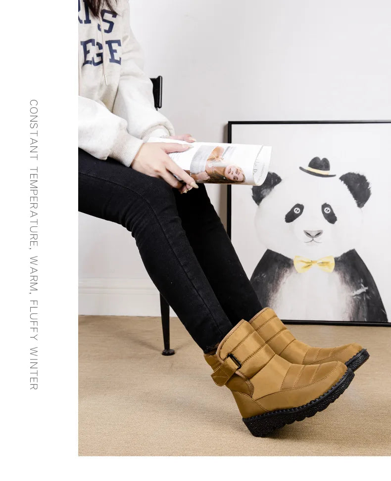 Boots Women Non Slip Waterproof Winter Snow Boots Platform Shoes for Women Warm Ankle Boots Cotton Padded Shoes Botas De Mujer