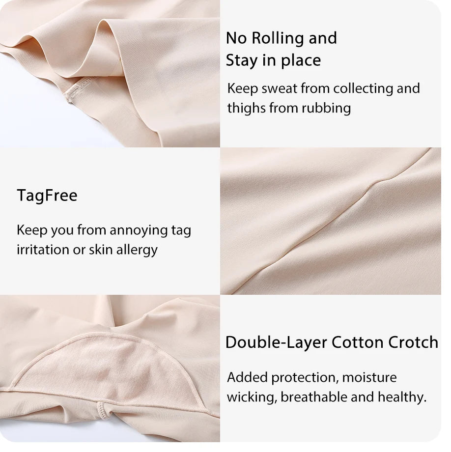 Seamless High Waist Shorts Panties For Women Tummy Control Hip Lift Ice Silk Safety Pants Sports Underwear Boyshorts Boxer