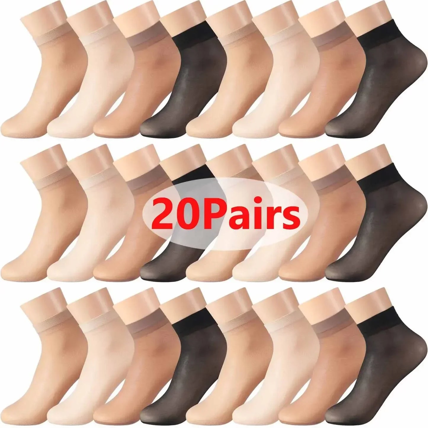 Summer Socks Skin Color Transparent Ultrathin Women Crystal Silk Socks Nylon Ladies Female Summer Short Ankle Sock Meias