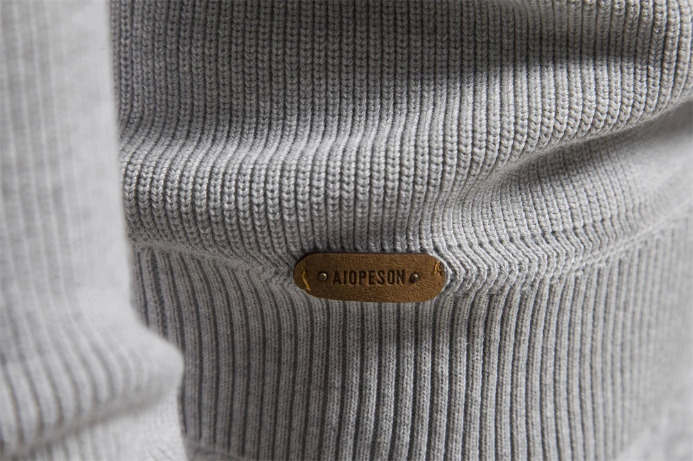 2023 New Autumn Cotton Zipper Cardigans for Men Fashion Casual Social Men Sweaters High Collar Warm Winter Knitted Sweater Men