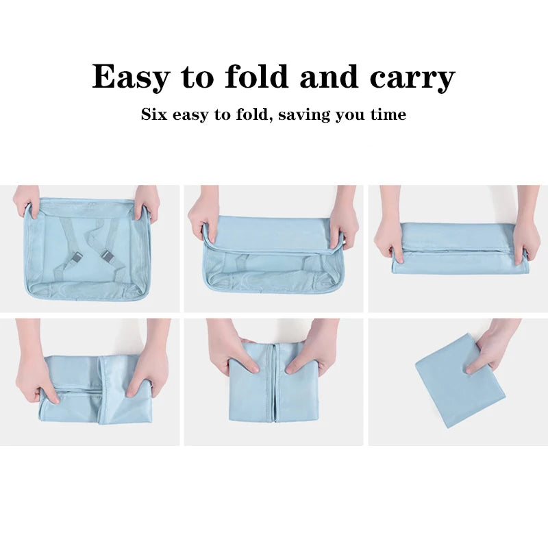 7/6 Pcs Set Portable Travel Organizer Storage Bags Suitcase Packing Set  Luggage Organization Bags For Clothes Shoes Cosmetics