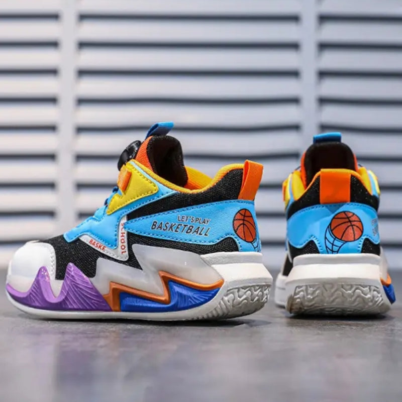 2023 Children's Basketball Shoes for Boys Non-slip Sneakers Leather Waterproof Kids Sports Shoes Outdoor Child Training Sneakers