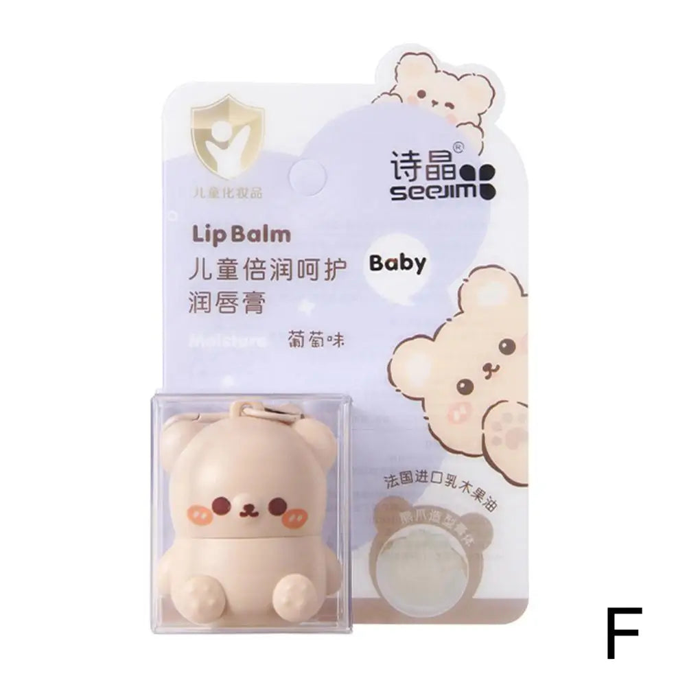 Children Fruity Lip Balm Moisturizing Anti-Dry  Anti Crack Lip Balm Baby Available Lip Care Cute Little Bear Lipstick Skin Care