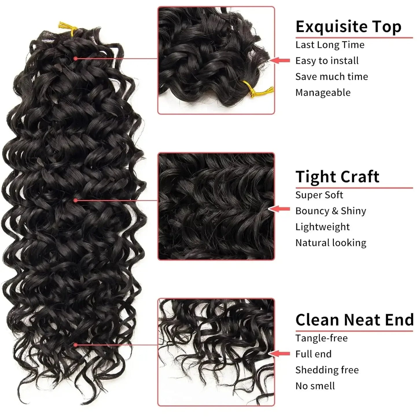 Gogo Curl 14/18 Inch Women's Synthetic Crochet Hair with Wavy Bohemian Braid Extension Wig Brown Brown Bug