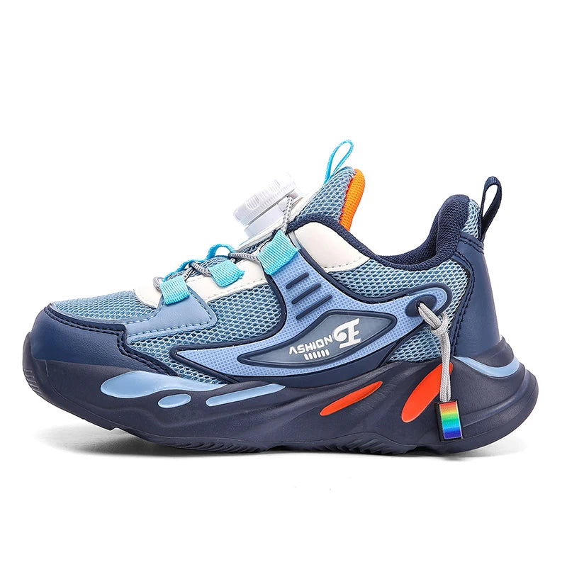 New Anti-skid Breathable Kids Sneakers for Boys Running Walking Lightweight Casual Shoes With Swivel Buckle Design