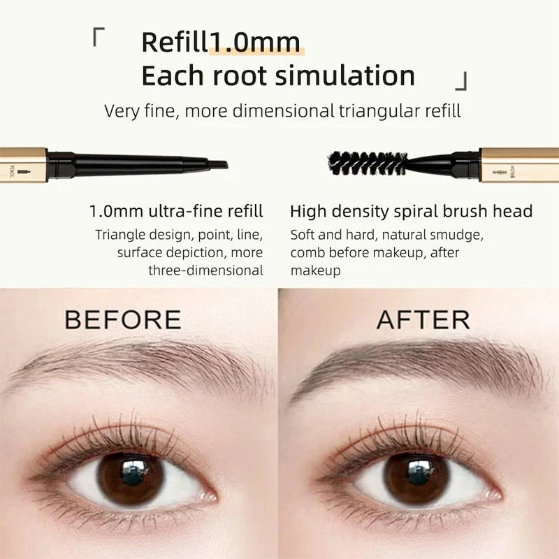 5 Colors Eyebrow Pen Waterproof Long Lasting Natural Dark Brown Black Eye Brow Pencil Cosmetics Beauty Women Makeup Eye Brow