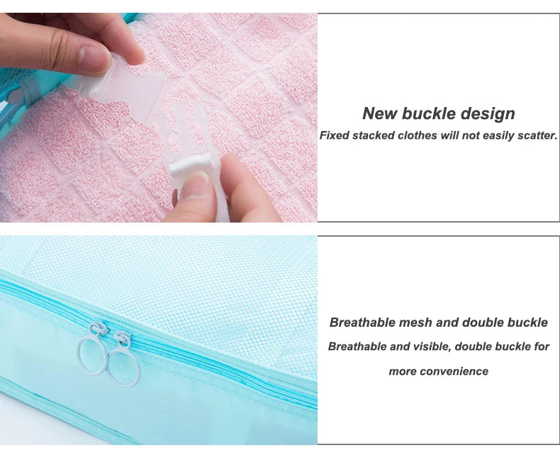 7/8/9 PCS New Set Travel Organizer Storage Bags Large Capacity Suitcase Storage Luggage Clothes Sorting Organizer Set Shoe Pouch