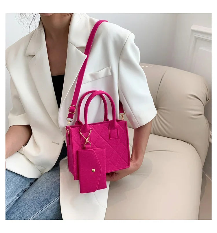 New Zipper Messenger Bag Solid Color Felt Women Shoulder Bag Luxury Designer Handbag Casual Crossbody Bags for Women