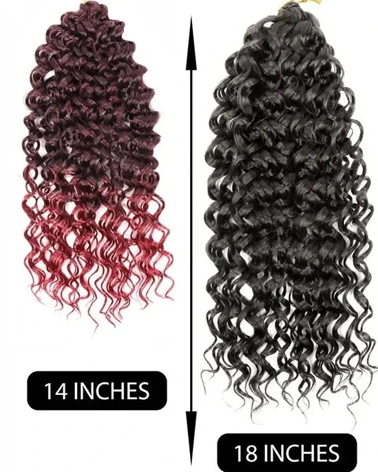 Gogo Curl 14/18 Inch Women's Synthetic Crochet Hair with Wavy Bohemian Braid Extension Wig Brown Brown Bug