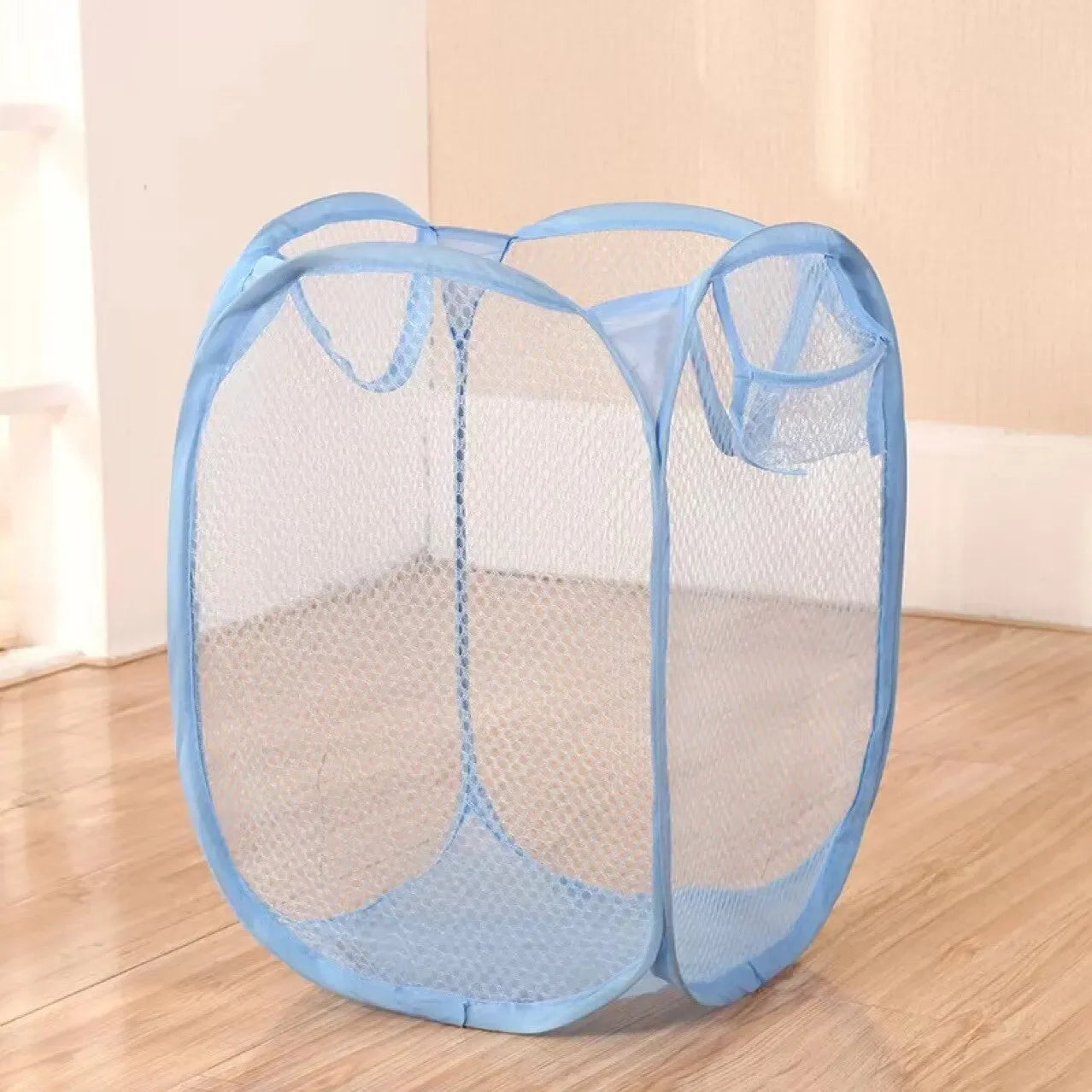 Hot 2PCS Folding Household Laundry Storage Basket Mesh Dirty Clothes Storage BasketToy Storage Bag Household Storage Bucket