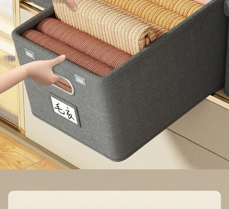 Cation Folding Conjoined Lid Organiser Large Capacity Flip Lid Organiser Household Clothes Organiser Wardrobe Storage Boxes