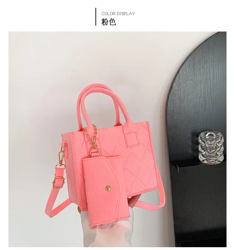 New Zipper Messenger Bag Solid Color Felt Women Shoulder Bag Luxury Designer Handbag Casual Crossbody Bags for Women