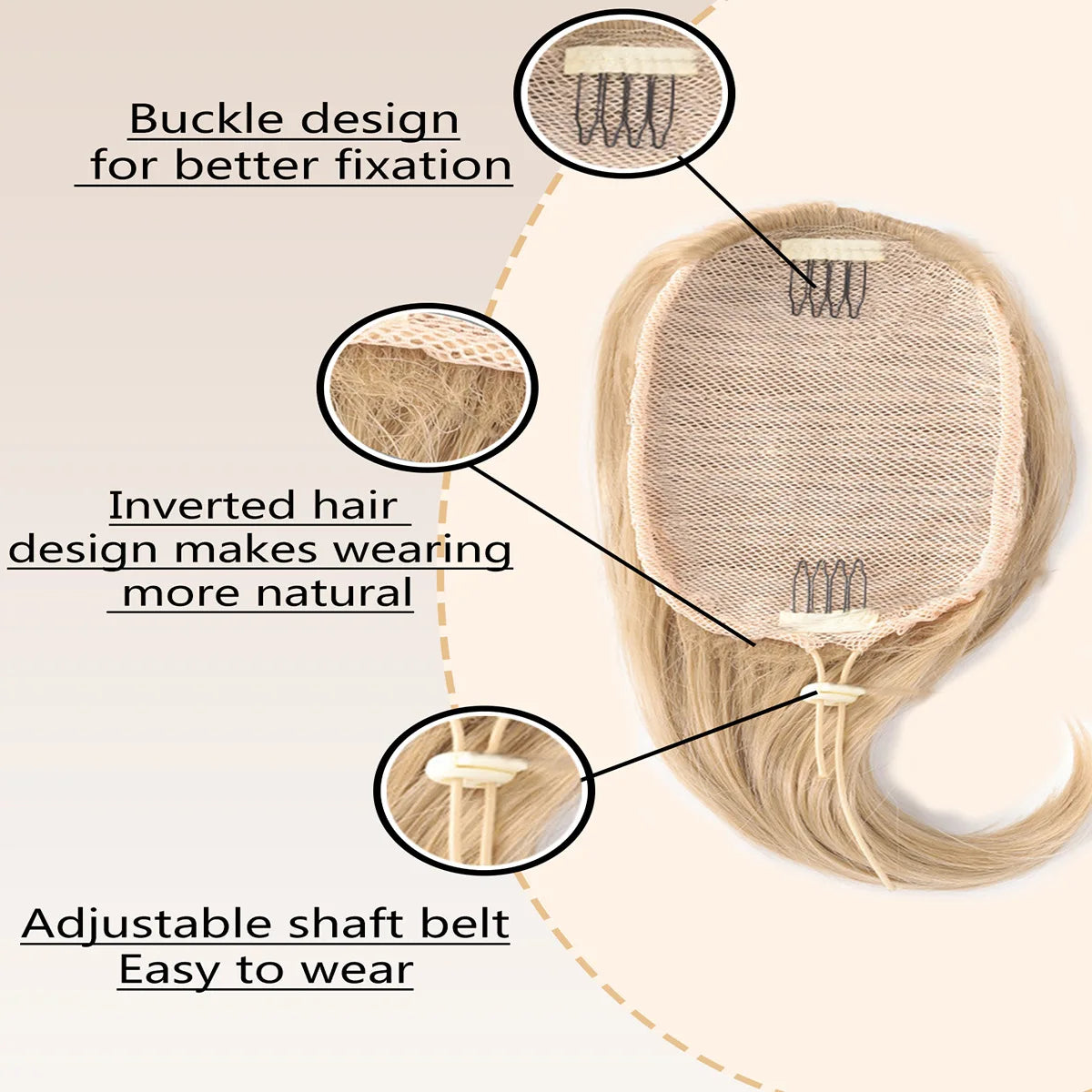 fashion straight hair ponytail wig female short drawstring bun natural simulation chemical fiber fluffy ponytail