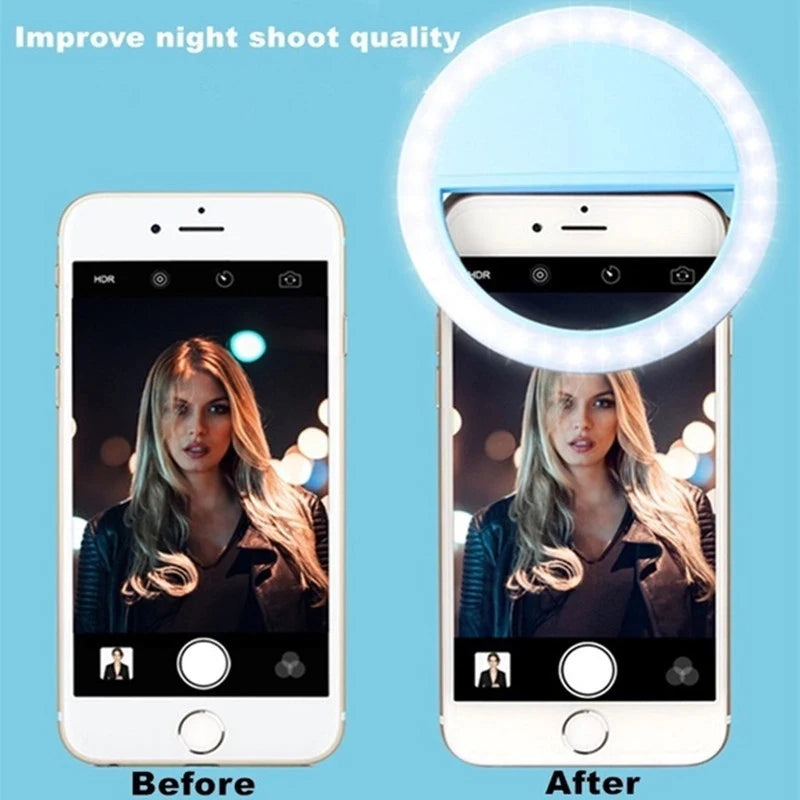 36 Led Selfie Light for Mobile Phone Clip on Camera Selfie Led Ring Flash Light Lamp for Cellphone Selfie Lamp Mobile Phone Lens