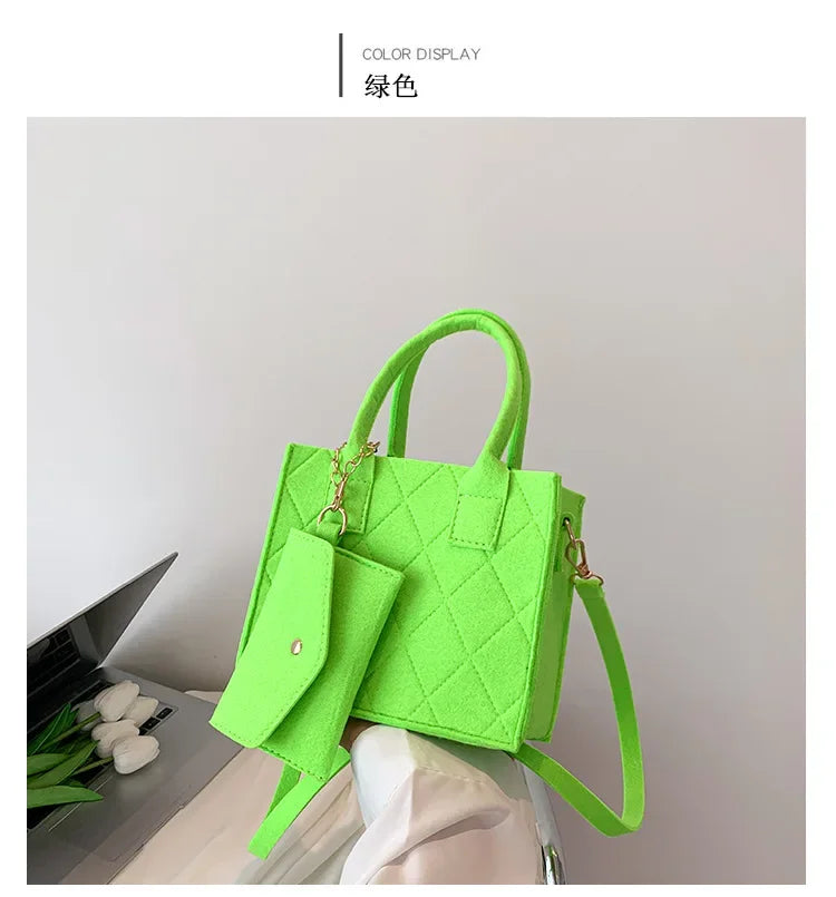 New Zipper Messenger Bag Solid Color Felt Women Shoulder Bag Luxury Designer Handbag Casual Crossbody Bags for Women