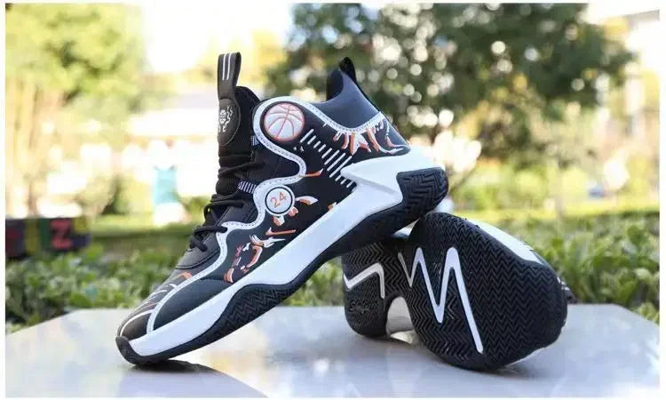 Fashionable High-top Waterproof Leather Basketball Shoes For Men Winter New Arrival Slip-on Motorcycle Boots