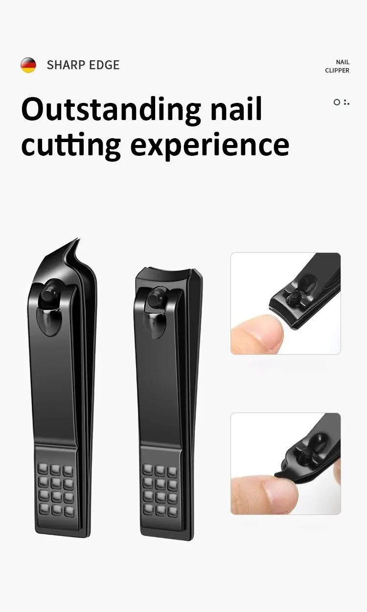 New 6 Pcs Portable Luxury Manicure Sets Pedicure Kits Bright Black Nail Clipper Set Personal Care Tools Eyebrow Scissors