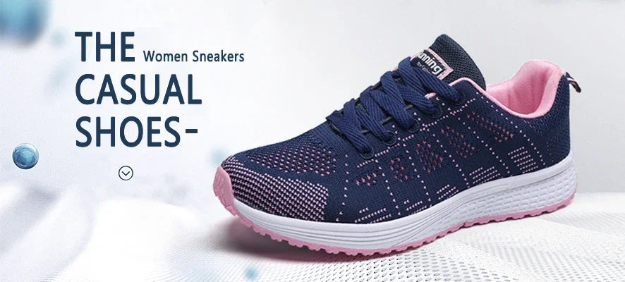 Fashion 2024 New Sneakers For Women Breathable Outdoor Plus Size Women Sneakers Mesh Fabric Lace Up Female Footwear Shoes Women